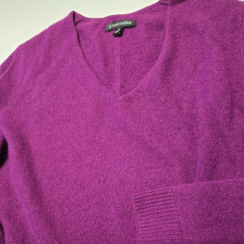 41 Hawthorn V-Neck Sweater in Bright Magenta